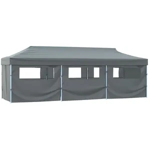 Comparateur de prix : vidaXL Tente de réception pliable avec 8 parois 3 x 9 m Anthracite