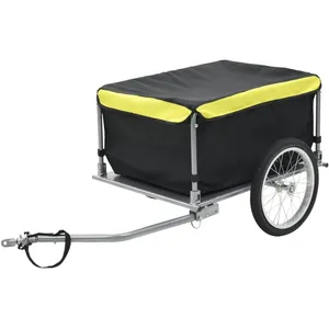 Comparateur de prix : vidaXL Remorque De Bicyclette Noir Et Jaune 65 Kg