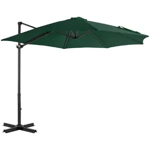 vidaXL Parasol en porte-à-faux et poteau en aluminium 300 cm Vert