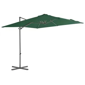 vidaXL Parasol en porte-à-faux avec mât en acier 250 x 250 cm Vert pas cher