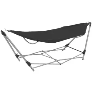 vidaXL Hamac avec support pliable NoirVendu parvidaxl