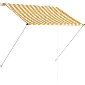vidaXL Auvent rétractable 150x150 cm Jaune et blanc pas cher