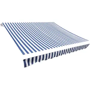 vidaXL Toile d'auvent Bleu et blanc 450x300 cm pas cher