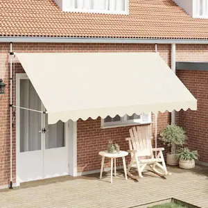 vidaXL Auvent manuel rétractable 400 cm Crème pas cher