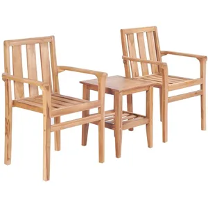 Comparateur de prix : vidaXL Ensemble de bistro 3 pcs Teck solide