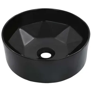 vidaXL Lavabo 36x14 cm Céramique Noir pas cher