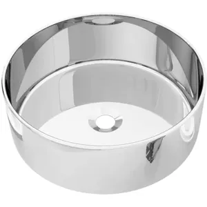 vidaXL Lavabo 40 x 15 cm Céramique Argenté pas cher