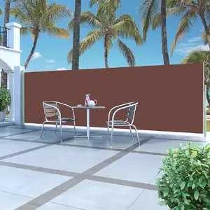 vidaXL Auvent latéral rétractable 160 x 500 cm Marron pas cher