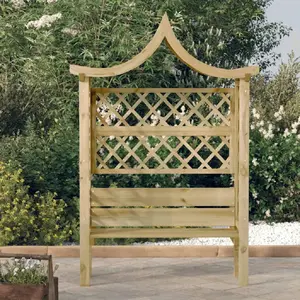 Comparateur de prix : vidaXL Pergola de jardin avec toit et banc Bois de pin imprégné