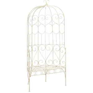 Comparateur de prix : vidaXL Banc de jardin 95 cm Fer Blanc antique