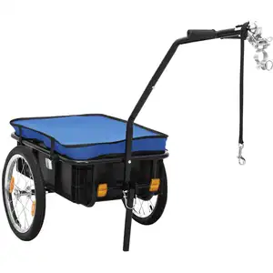Comparateur de prix : vidaXL Remorque de vélo/chariot à main 155x60x83 cm acier bleu
