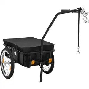 Comparateur de prix : vidaXL Remorque de vélo/chariot à main 155x60x83 cm acier noir