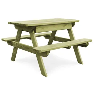 vidaXL Table de pique-nique pour enfants avec bancs Pinède imprégnée pas cher