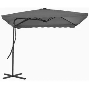 Comparateur de prix : vidaXL Parasol d'extérieur avec mât en acier 250 x 250 cm Anthracite