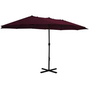 vidaXL Parasol d'extérieur avec mât en aluminium rouge bordeaux