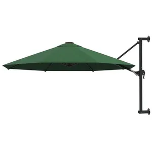 vidaXL Parasol mural avec mât métallique 300 cm Vert pas cher