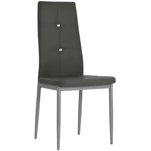 vidaXL Chaises à manger lot de 6 gris similicuir pas cher