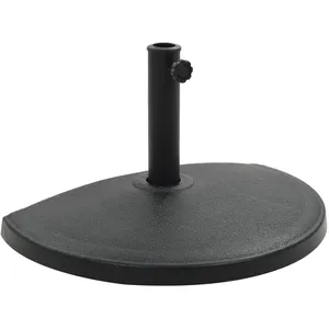 Comparateur de prix : vidaXL Socle demi-rond de parasol Polyrésine 15 kg Noir