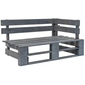 vidaXL Banc d'angle palette de jardin bois gris pas cher