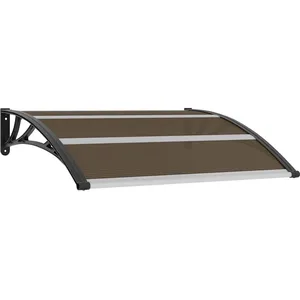 vidaXL Auvent de porte Noir 120x100 cm PC pas cher