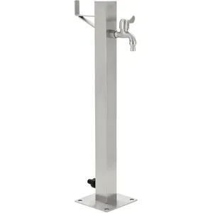 Comparateur de prix : vidaXL Colonne à eau de jardin carrée Acier inoxydable 65 cm