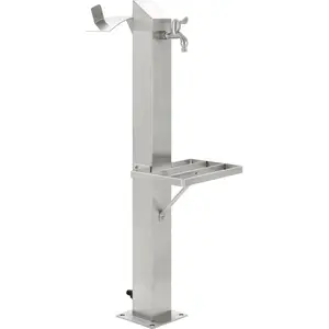 vidaXL Colonne à eau de jardin carrée Acier inoxydable 95 cm 45455 pas cher