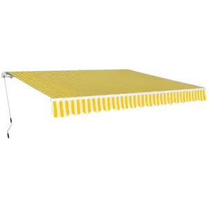 Comparateur de prix : vidaXL Auvent pliable manuel 400 cm Jaune/blanc