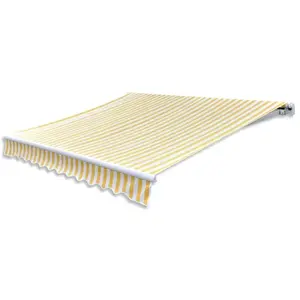 Comparateur de prix : vidaXL Auvent pliable manuel 300 cm Jaune/blanc