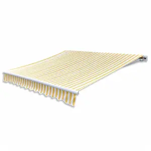 vidaXL Auvent pliable motorisé 400 cm Jaune/blanc pas cher