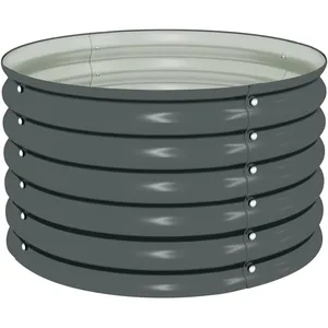vidaXL Lit surélevé de jardin 80x80x44 cm Acier galvanisé Gris pas cher