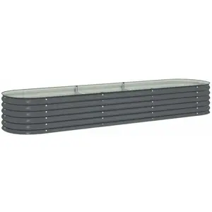 vidaXL Lit surélevé de jardin 320x80x44 cm Acier galvanisé Gris