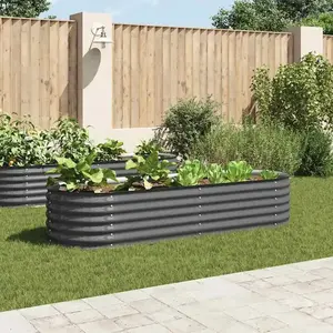 vidaXL Lit surélevé de jardin 240x80x44 cm Acier galvanisé Gris pas cher