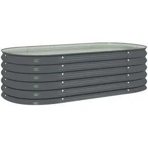 vidaXL Lit surélevé de jardin 160x80x44 cm Acier galvanisé Gris pas cher