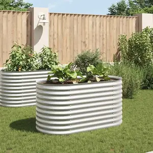 vidaXL Lit surélevé de jardin 160x80x81 cm Acier galvanisé Argenté pas cher