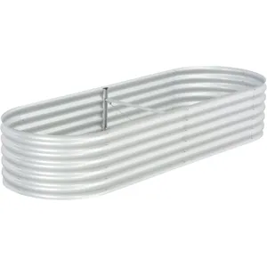 vidaXL Lit surélevé de jardin 240x80x44 cm Acier galvanisé Argenté pas cher