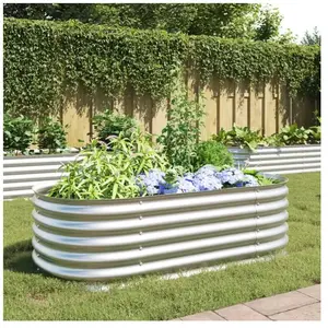 vidaXL Lit surélevé de jardin 160x80x44 cm Acier galvanisé Argenté pas cher