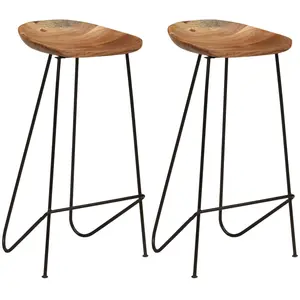 Comparateur de prix : vidaXL Tabourets de bar lot de 2 bois d'acacia massif