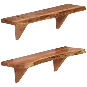 Comparateur de prix : vidaXL Étagères murales 2 pcs 60x20x18 cm Bois d'acacia massif