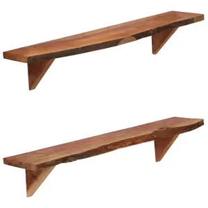 Comparateur de prix : vidaXL Étagères murales 2 pcs 90x20x18 cm Bois d'acacia massif