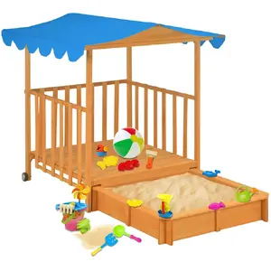 Comparateur de prix : vidaXL Maison de jeu d'enfants et bac à sable Bois de sapin Bleu UV50