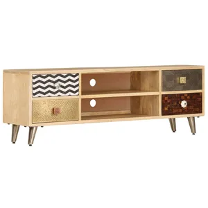 vidaXL Meuble TV 120 x 30 x 40 cm Bois massif de manguier pas cher