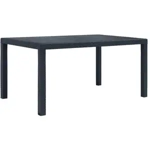Comparateur de prix : vidaXL Table de jardin Anthracite 150x90x72 cm Plastique Aspect rotin