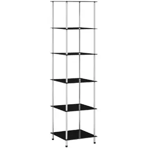 Comparateur de prix : vidaXL Étagère 6 niveaux Noir 40x40x160 cm Verre trempé