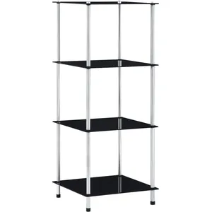 vidaXL Étagère 4 niveaux Noir 40x40x100 cm Verre trempé
