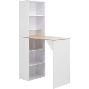 Comparateur de prix : vidaXL Table de bar avec armoire Blanc 115 x 59 x 200 cm