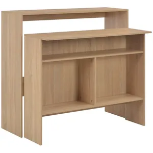 Comparateur de prix : vidaXL Table de bar avec 2 dessus de table Chêne 130 x 40 x 120 cm