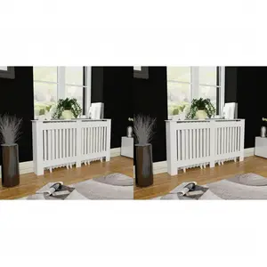 Comparateur de prix : vidaXL Cache-radiateurs 2 pcs blanc MDF 152 cm