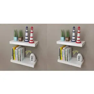 Comparateur de prix : vidaXL Étagères murales 4 pcs Blanc 40 cm
