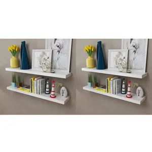 Comparateur de prix : vidaXL Étagères murales 4 pcs Blanc 100 cm