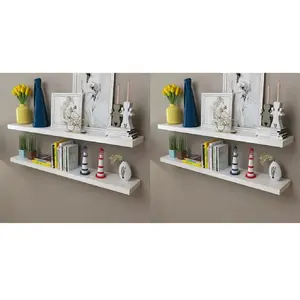 Comparateur de prix : vidaXL Étagères murales 4 pcs Blanc 120 cm